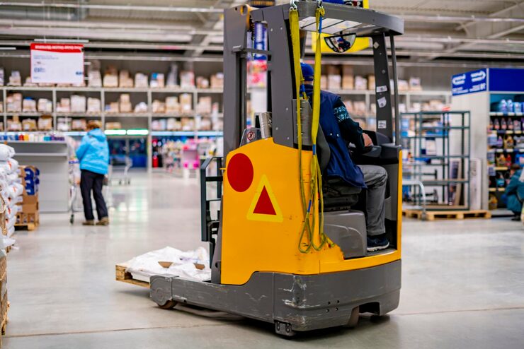 forklift driver work warehouse