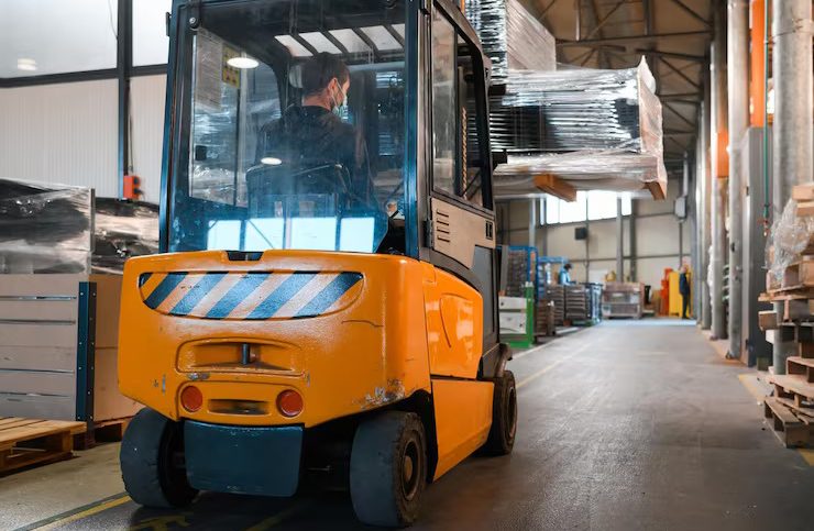 Forklift warehouse transport