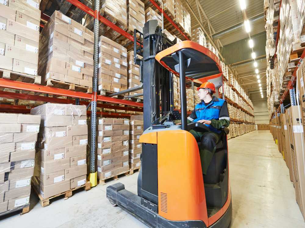 plugging to stop stand up forklifts